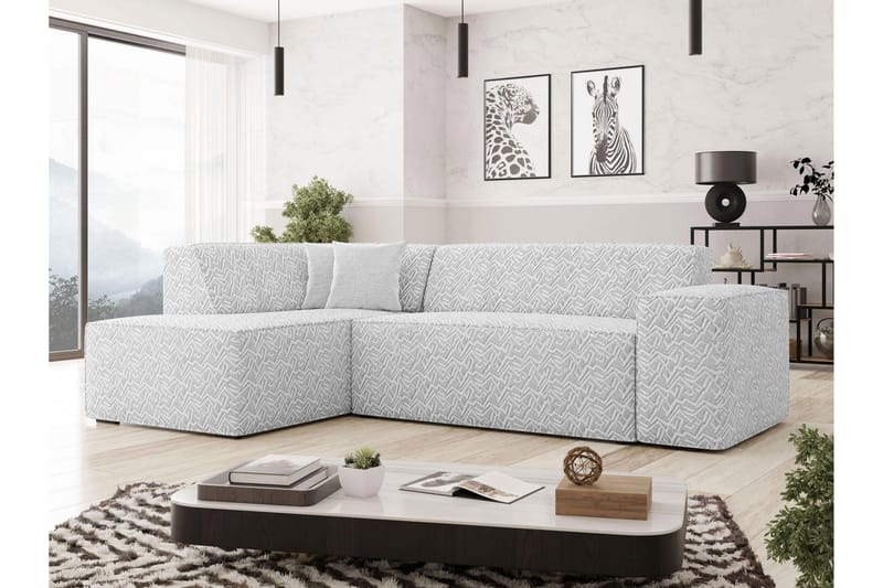 Slucajno Sofa med Sjeselong 3-seter - Lys grå - Møbler - Sofaer - Sofaer med sjeselong - 3 seters sofa med divan