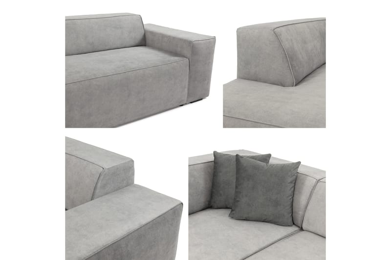 Slucajno Sofa med Sjeselong 3-seter - Svart/Grå - Møbler - Sofaer - Sofaer med sjeselong - 3 seters sofa med divan