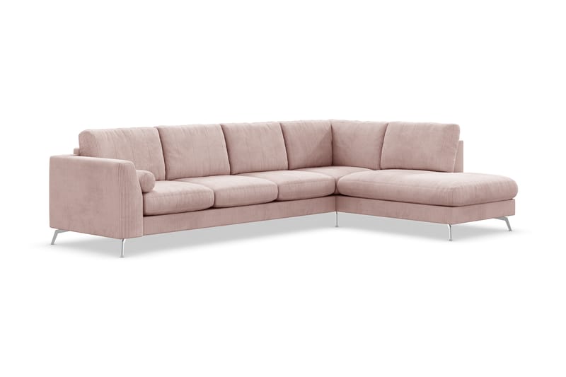 Sofa Friday Lyx 4-seter med Sjeselong Høyre - Rosa - Møbler - Sofaer - Sofaer med sjeselong