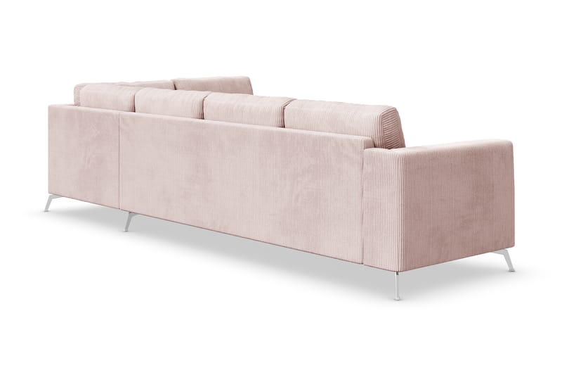 Sofa Friday Lyx 4-seter med Sjeselong Høyre - Rosa - Møbler - Sofaer - Sofaer med sjeselong