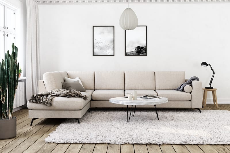 Sofa Friday Lyx 4-seter med Sjeselong Venstre - Beige - Møbler - Sofaer - Sofaer med sjeselong