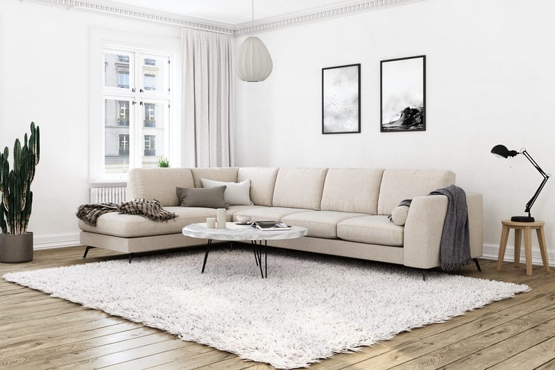 Sofa Friday Lyx 4-seter med Sjeselong Venstre - Beige - Møbler - Sofaer - Sofaer med sjeselong