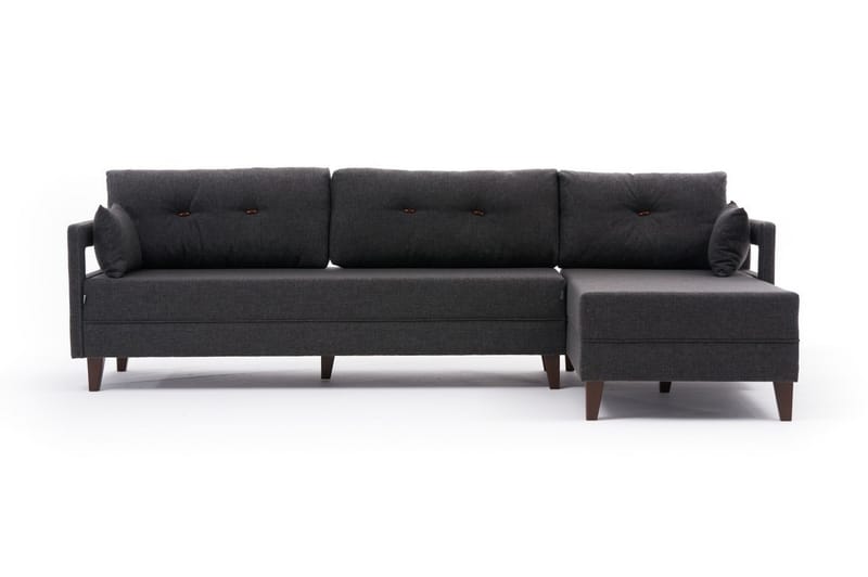 Sofa m. Divan Burkina 4-seters - Antrasitt - Møbler - Sofaer - Sofaer med sjeselong - 4 seters sofa med divan