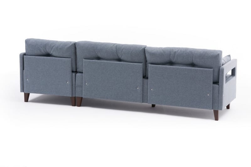 Sofa m. Divan Burkina 4-seters - Blå - Møbler - Sofaer - Sofaer med sjeselong - 4 seters sofa med divan