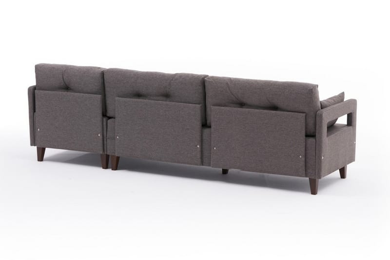 Sofa m. Divan Burkina 4-seters - Brun - Møbler - Sofaer - Sofaer med sjeselong - 4 seters sofa med divan