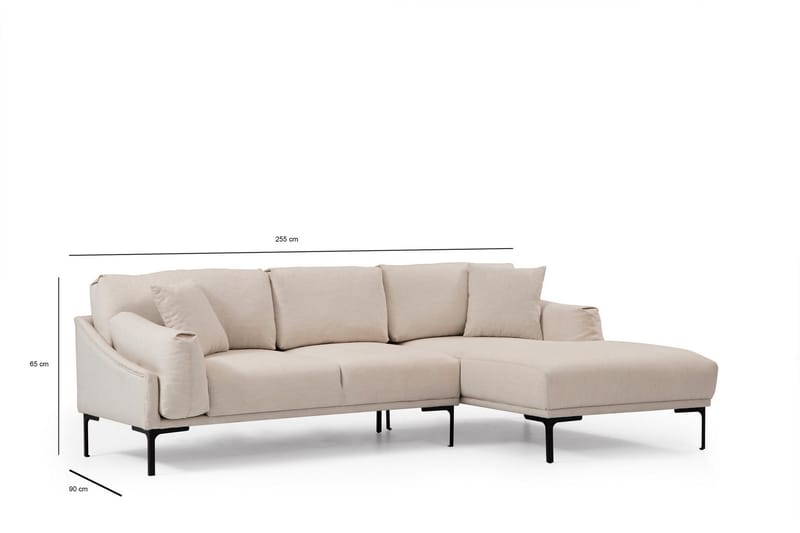 Sofa m. Divan Lumsden 4-seters - Krem - Møbler - Sofaer - Sofaer med sjeselong - 4 seters sofa med divan