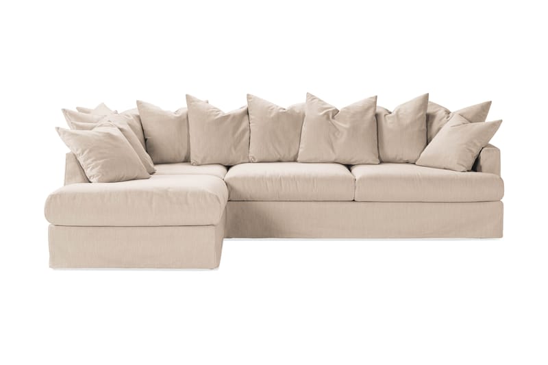 Sofa med Sjeselong Armunia Venstre - Beige - Møbler - Sofaer - Sofaer med sjeselong - 4 seters sofa med divan