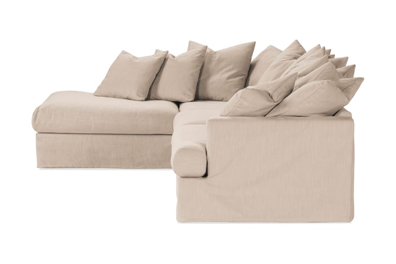 Sofa med Sjeselong Armunia Venstre - Beige - Møbler - Sofaer - Sofaer med sjeselong - 4 seters sofa med divan