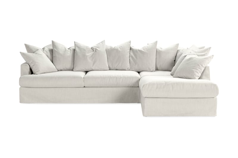 Sofa med Sjeselong Menard Høyre - Beige - Møbler - Sofaer - Sofaer med sjeselong - 4 seters sofa med divan