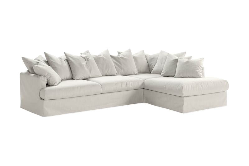 Sofa med Sjeselong Menard Høyre - Beige - Møbler - Sofaer - Sofaer med sjeselong - 4 seters sofa med divan