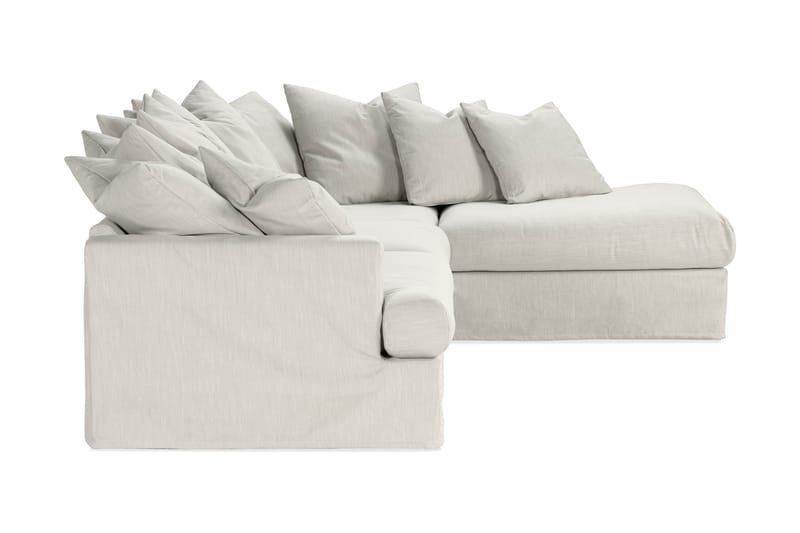 Sofa med Sjeselong Menard Høyre - Beige - Møbler - Sofaer - Sofaer med sjeselong - 4 seters sofa med divan