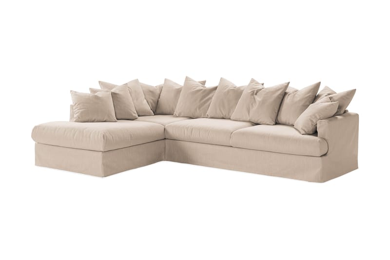 Sofa med Sjeselong Menard Venstre - Beige - Møbler - Sofaer - Sofaer med sjeselong - 4 seters sofa med divan