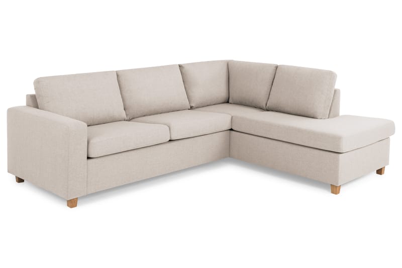 Sofa Nevada 2,5-seter med Sjeselong Høyre - Beige - Møbler - Sofaer - Sofaer med sjeselong