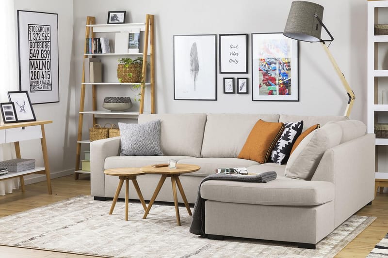 Sofa Nevada 2,5-seter med Sjeselong Høyre - Beige - Møbler - Sofaer - Sofaer med sjeselong