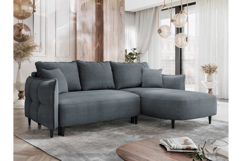 Sycylia Sofa med Divan 3-seter - Grå - Møbler - Sofaer - Sofaer med sjeselong - 3 seters sofa med divan