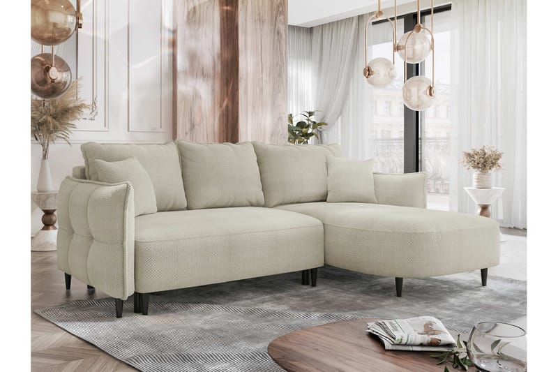 Sycylia Sofa med Divan 3-seter - Lys grå - Møbler - Sofaer - Sofaer med sjeselong - 3 seters sofa med divan