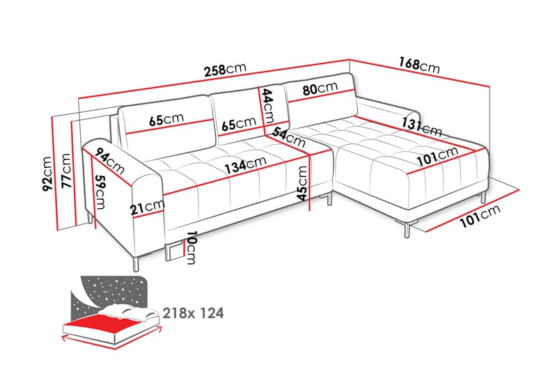 Vilshult Sofa med Divan 3-seter - Lys grå - Møbler - Sofaer - Sofaer med sjeselong - 3 seters sofa med divan