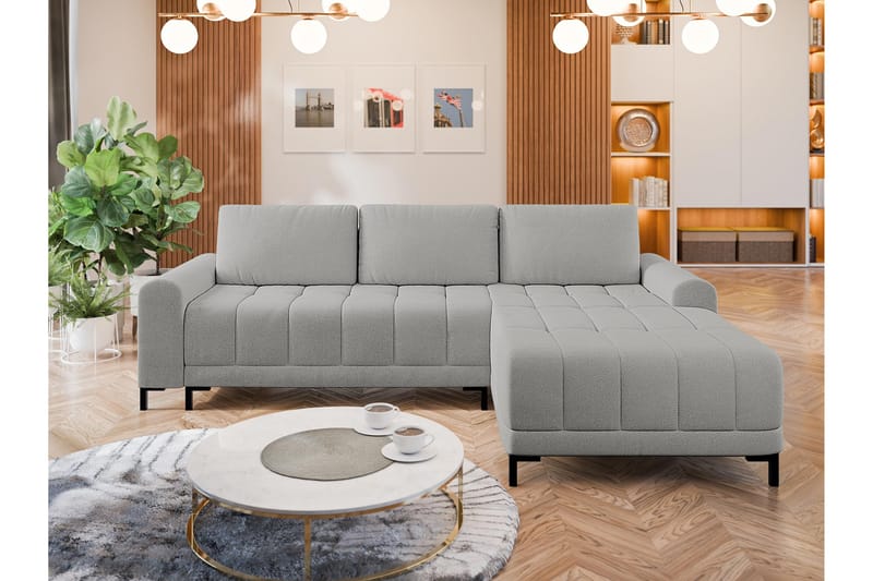 Vilshult Sofa med Divan 3-seter - Lys grå - Møbler - Sofaer - Sofaer med sjeselong - 3 seters sofa med divan