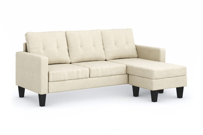 Vislanda 3-seters Sofa med Sjeselong - Beige - Møbler - Sofaer - Sofaer med sjeselong - 3 seters sofa med divan