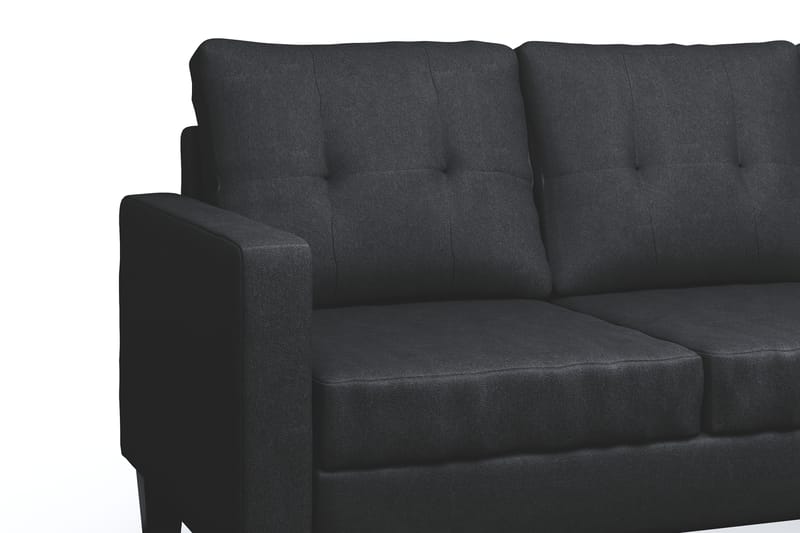 Vislanda 3-seters Sofa med Sjeselong - Svart - Møbler - Sofaer - Sofaer med sjeselong - 3 seters sofa med divan