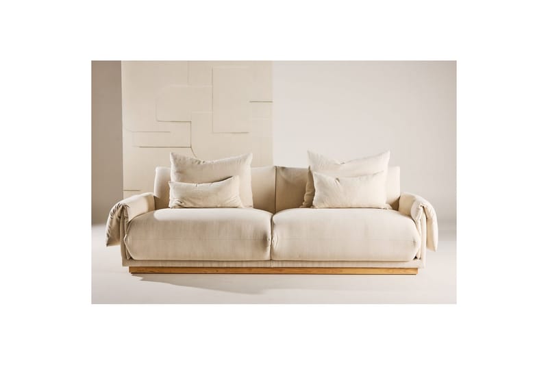 Sofa VIND 3-seters Mollösund 237x95x82 cm Beige - Møbler - Sofaer - 3 seter sofa