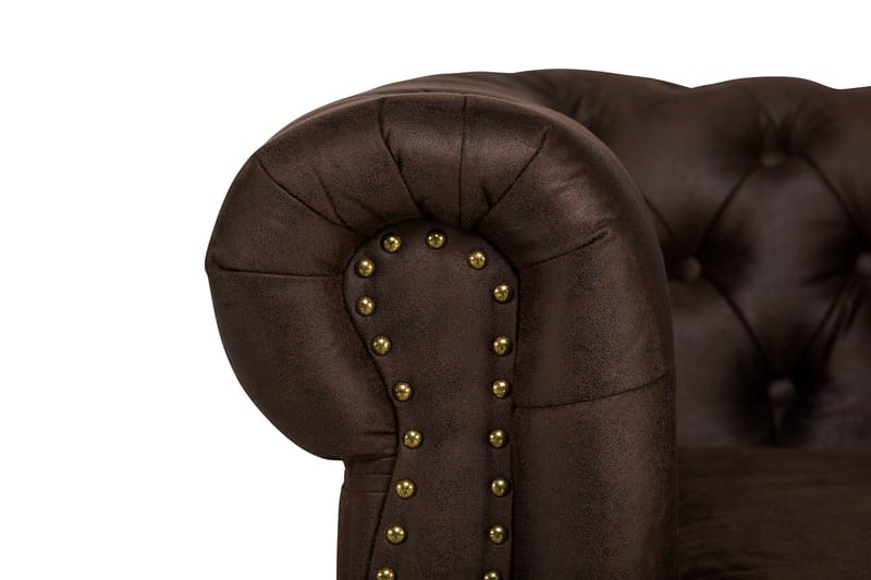 Sofagruppe Chester Deluxe 2-seter+Lenestol+Fotskammel - Mørkbrun - Møbler - Sofaer - Sofagrupper - Howard sofagruppe