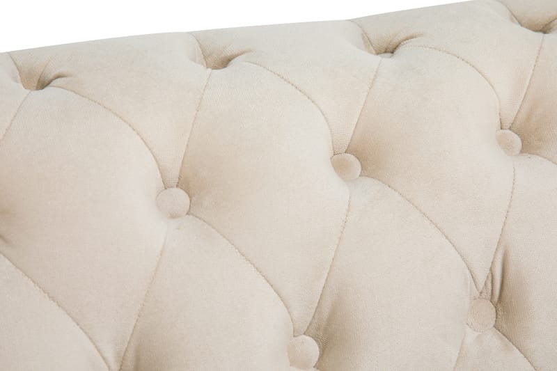 Sofagruppe Chester Deluxe 3-seter+Lenestol+Fotskammel Fløyel - Beige - Møbler - Sofaer - Sofagrupper - Howard sofagruppe