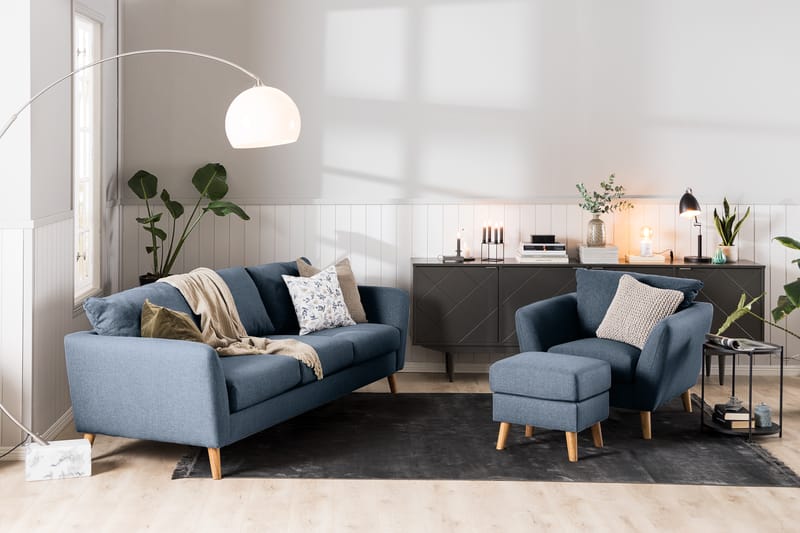 Sofagruppe Colt 3-seter+2-seter+Lenestol - Blå - Møbler - Sofaer - Sofagrupper - Howard sofagruppe