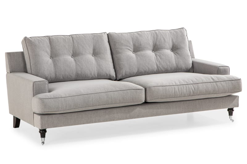 Sofagruppe Covington 2-seter + 3-seter + Lenestol + Fotskamm - Lysegrå - Møbler - Sofaer - Sofagrupper - Howard sofagruppe