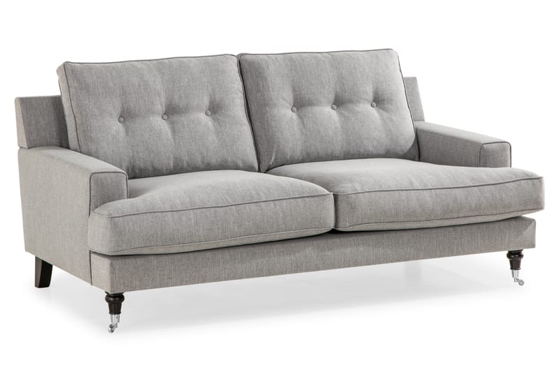 Sofagruppe Covington 2-seter + 3-seter + Lenestol + Fotskamm - Lysegrå - Møbler - Sofaer - Sofagrupper - Howard sofagruppe