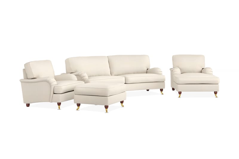 Sofagruppe Howard Oxford 3-seter+Divan+Lenestol+Fotskammel - Beige - Møbler - Sofaer - Sofagrupper - Howard sofagruppe