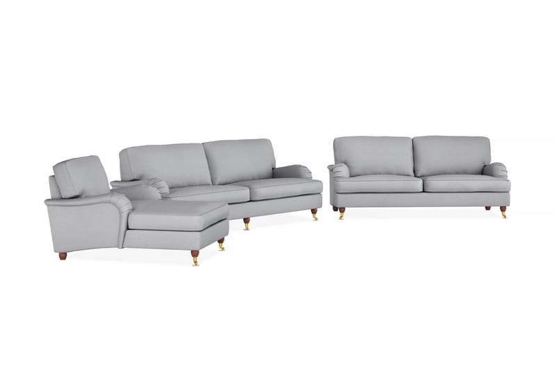 Sofagruppe Howard Oxford 4-seter+3-seter+Divanlenestol - Lysgrå - Møbler - Sofaer - Sofagrupper - Howard sofagruppe