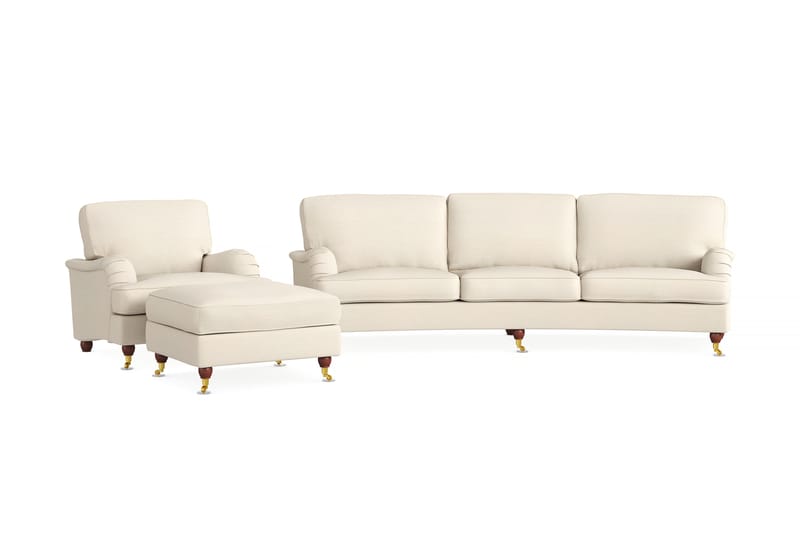 Sofagruppe Howard Oxford 4-seter+Lenestol+Fotskammel - Beige - Møbler - Sofaer - Sofagrupper - Howard sofagruppe