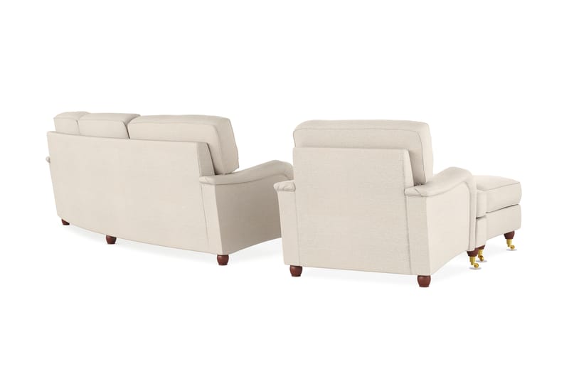 Sofagruppe Howard Oxford 4-seter+Lenestol+Fotskammel - Beige - Møbler - Sofaer - Sofagrupper - Howard sofagruppe