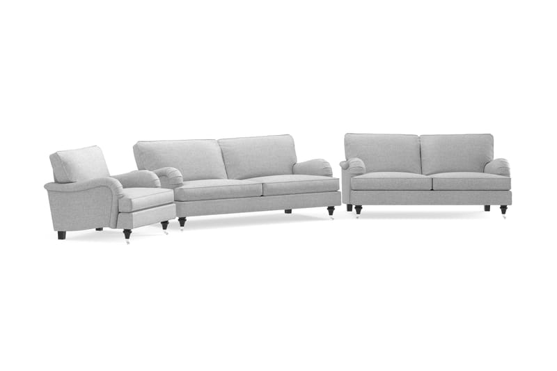 Sofagruppe Oxford Classic 3,5-seter+3-seter+Lenestol - Grå - Møbler - Sofaer - Sofagrupper - Howard sofagruppe