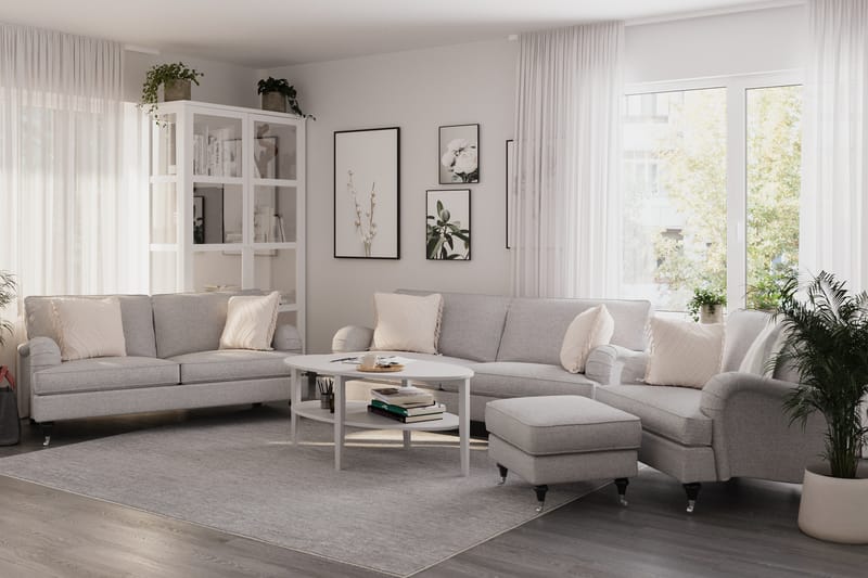 Sofagruppe Oxford Classic 3,5-seter+3-seter+Lenestol - Grå - Møbler - Sofaer - Sofagrupper - Howard sofagruppe