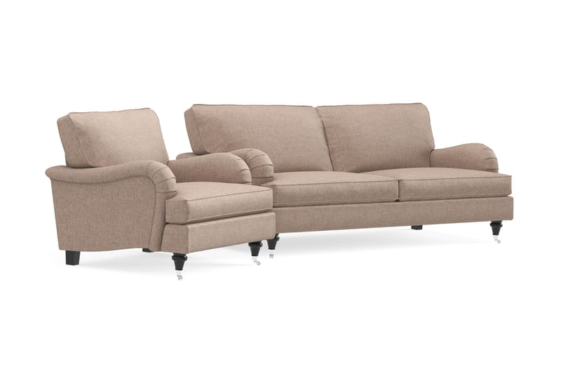 Sofagruppe Oxford Classic 3-seter+Lenestol - Mørk beige - Møbler - Sofaer - Sofagrupper - Howard sofagruppe