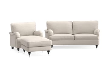 Sofagruppe Oxford Classic Buet 2-seter+Lenestol+Fotskammel