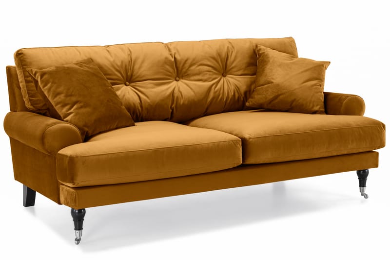 Sofagruppe Webber 3+1 Fløyel - Amber|Krom - Møbler - Sofaer - Sofagrupper - Howard sofagruppe