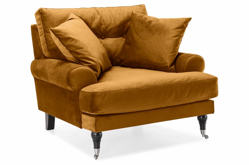 Sofagruppe Webber 3+1 Fløyel - Amber|Krom - Møbler - Sofaer - Sofagrupper - Howard sofagruppe