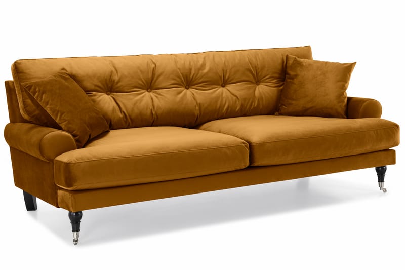 Sofagruppe Webber 3+1 Fløyel - Amber|Krom - Møbler - Sofaer - Sofagrupper - Howard sofagruppe