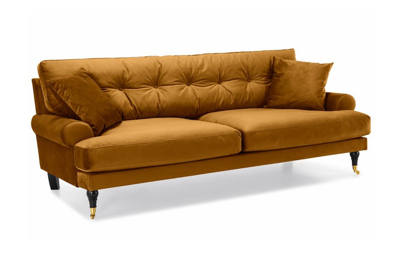 Sofagruppe Webber 3+1 Fløyel - Amber|Messing - Møbler - Sofaer - Sofagrupper - Howard sofagruppe