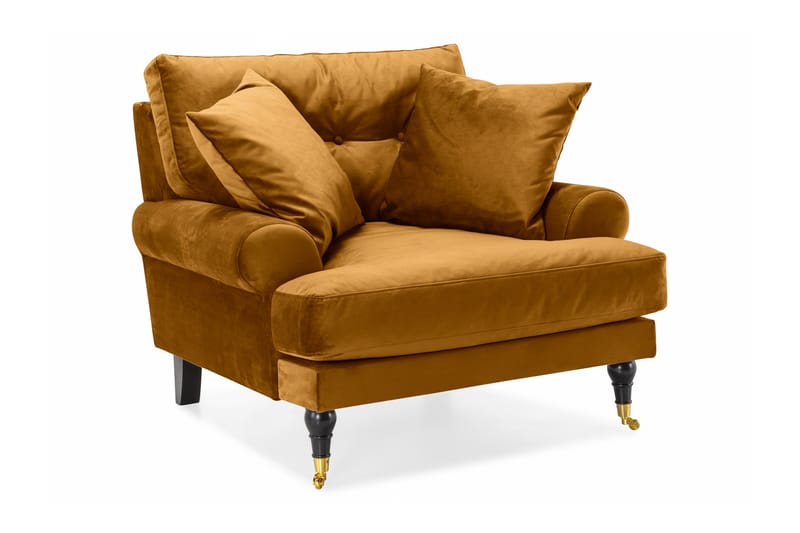 Sofagruppe Webber 3+1 Fløyel - Amber|Messing - Møbler - Sofaer - Sofagrupper - Howard sofagruppe