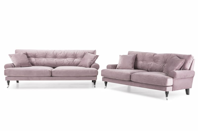 Sofagruppe Webber 3+2 Fløyel - Lilla|Krom - Møbler - Sofaer - Sofagrupper - Howard sofagruppe