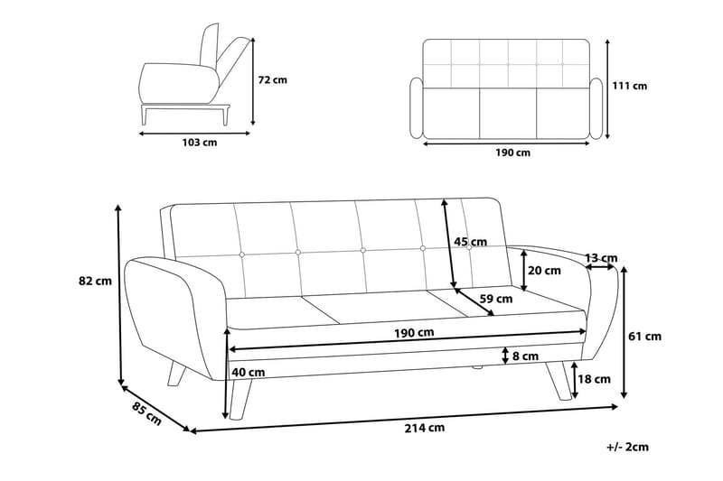 Sofagruppe 2-seter + 3-seter Florli - Svart - Møbler - Sofaer - Sofagrupper