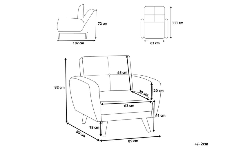 Sofagruppe 2-seter + 3-seter Florli - Svart - Møbler - Sofaer - Sofagrupper