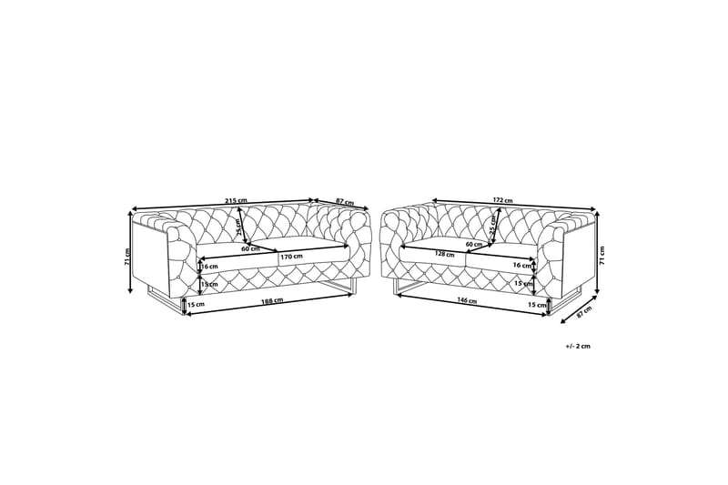 Sofagruppe 2-seter + 3-seter Vissland - Grå - Møbler - Sofaer - Sofagrupper