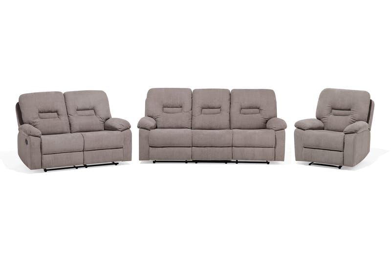 Sofagruppe 2-seter + 3-seter + lenestol Bergen - Beige | Grå - Møbler - Sofaer - Sofagrupper - Sofagruppe 3 2 1