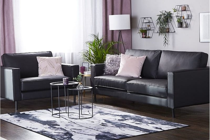 Sofagruppe 3-seter + lenestol Savalen - Svart - Møbler - Sofaer - Sofagrupper