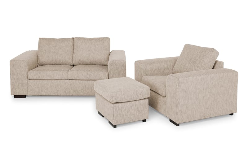 Sofagruppe Alter 2-seter+Lenestol+Fotskammel - Beige - Møbler - Sofaer - Sofagrupper - Howard sofagruppe